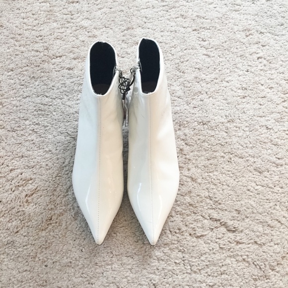 zara white ankle boots